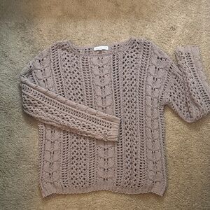 KEREN hart Women's Cable Knit Sweater - Brown Sz. S